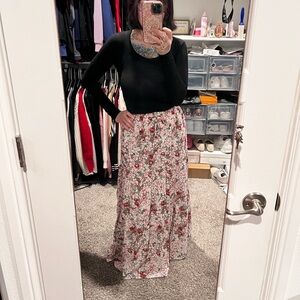 Boho Floral Maxi Skirt